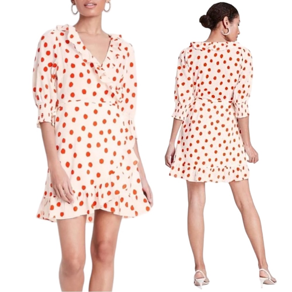 RIXO by Target Polka Dot Wrap Mini Dress. Size Small